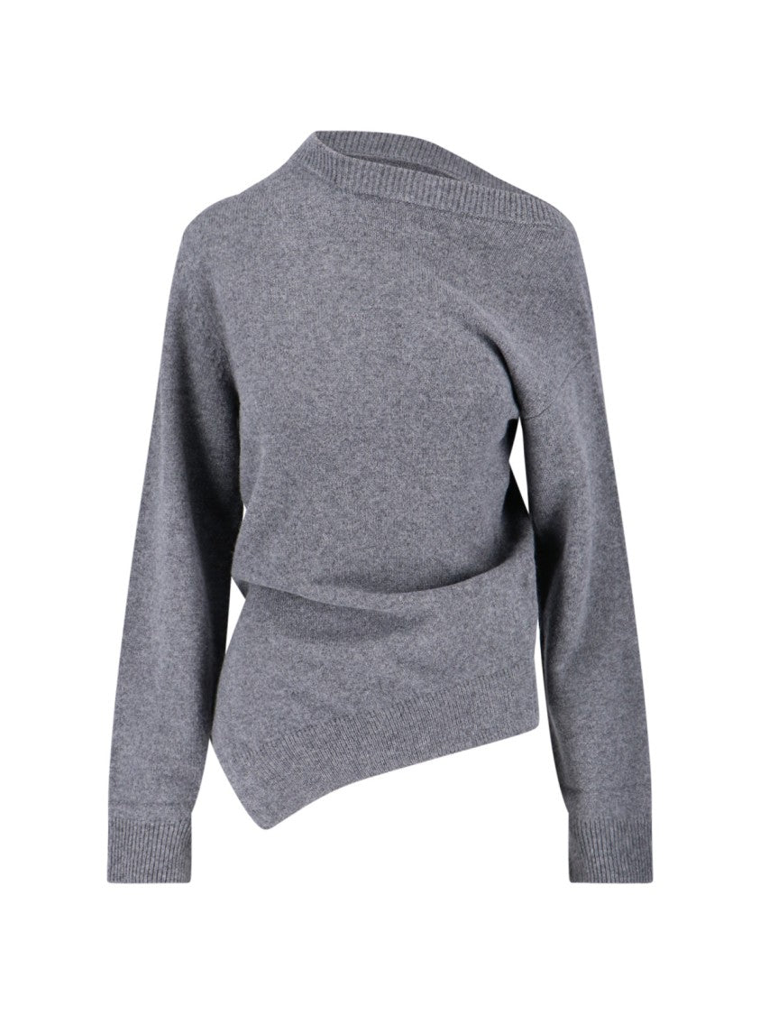Róhe Asymmetrical Grey Wool And Cashmere Sweater