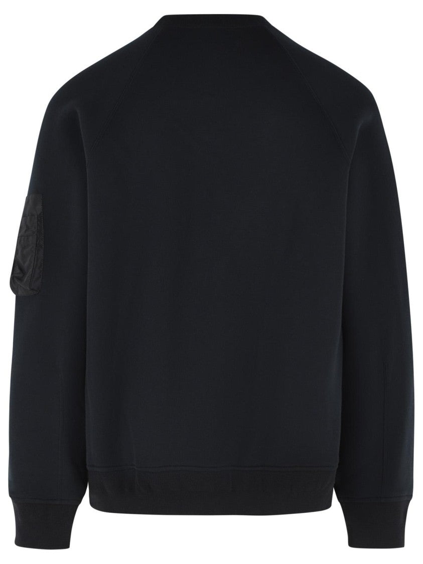 Sacai Minimalist Black Cotton Blend Sweatshirt
