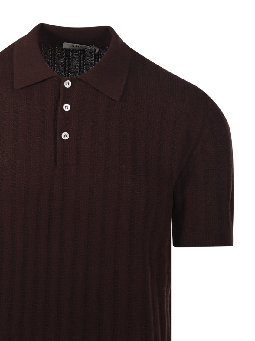 Altea Textured Ribbed Polo Sweater