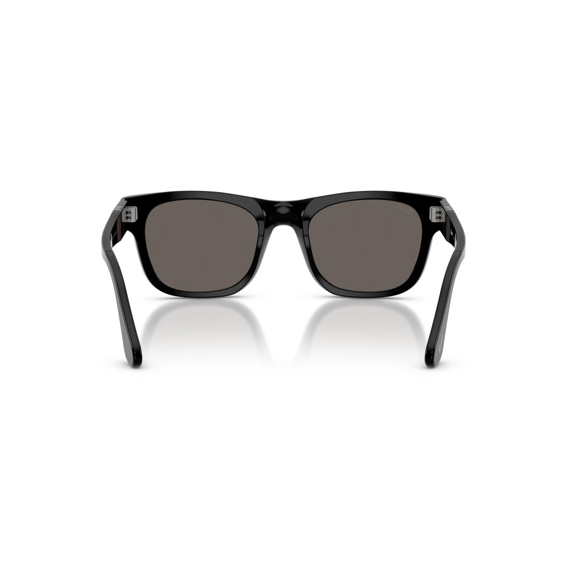 Persol Rectangular Black Acetate Sunglasses With Silver Accents
