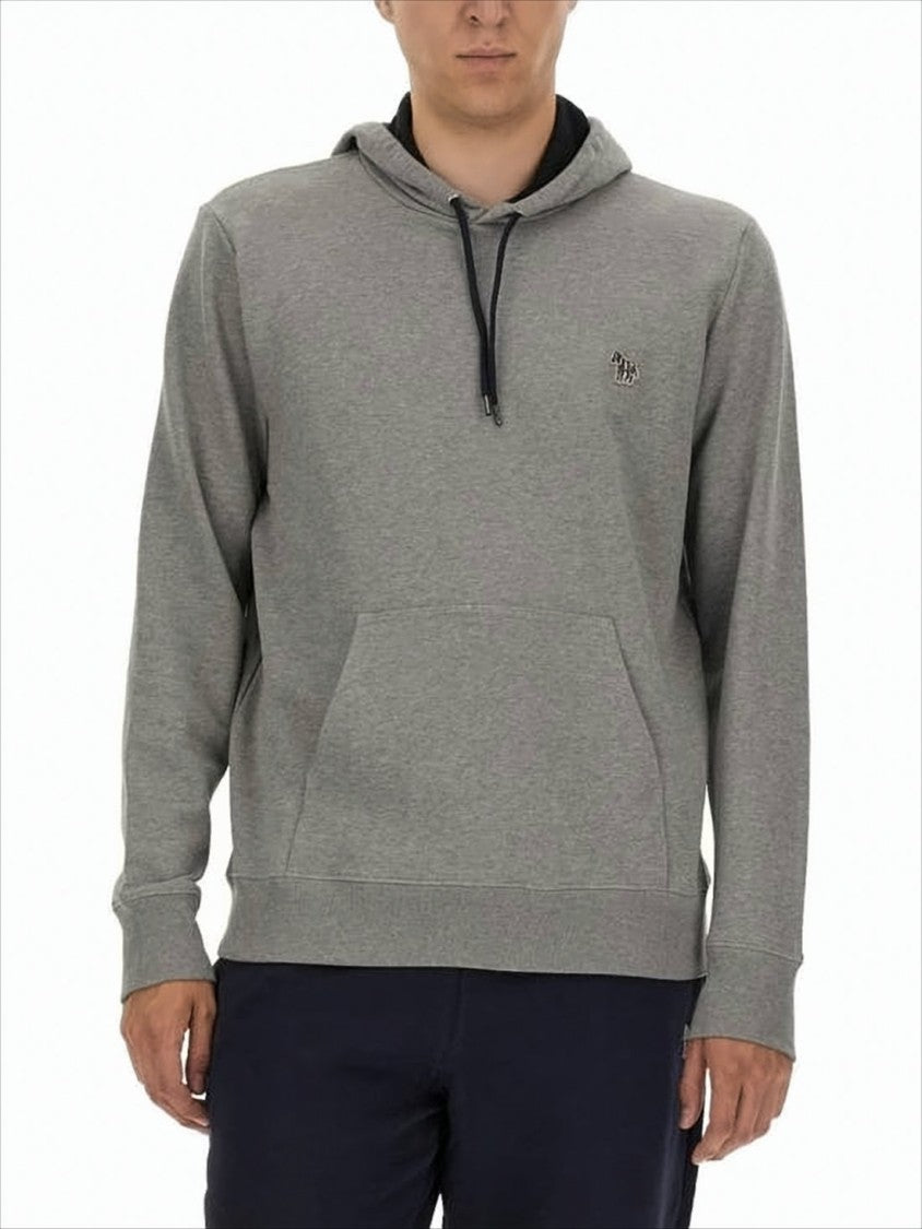 Paul Smith Classic Grey Hoodie With Kangaroo Pocket