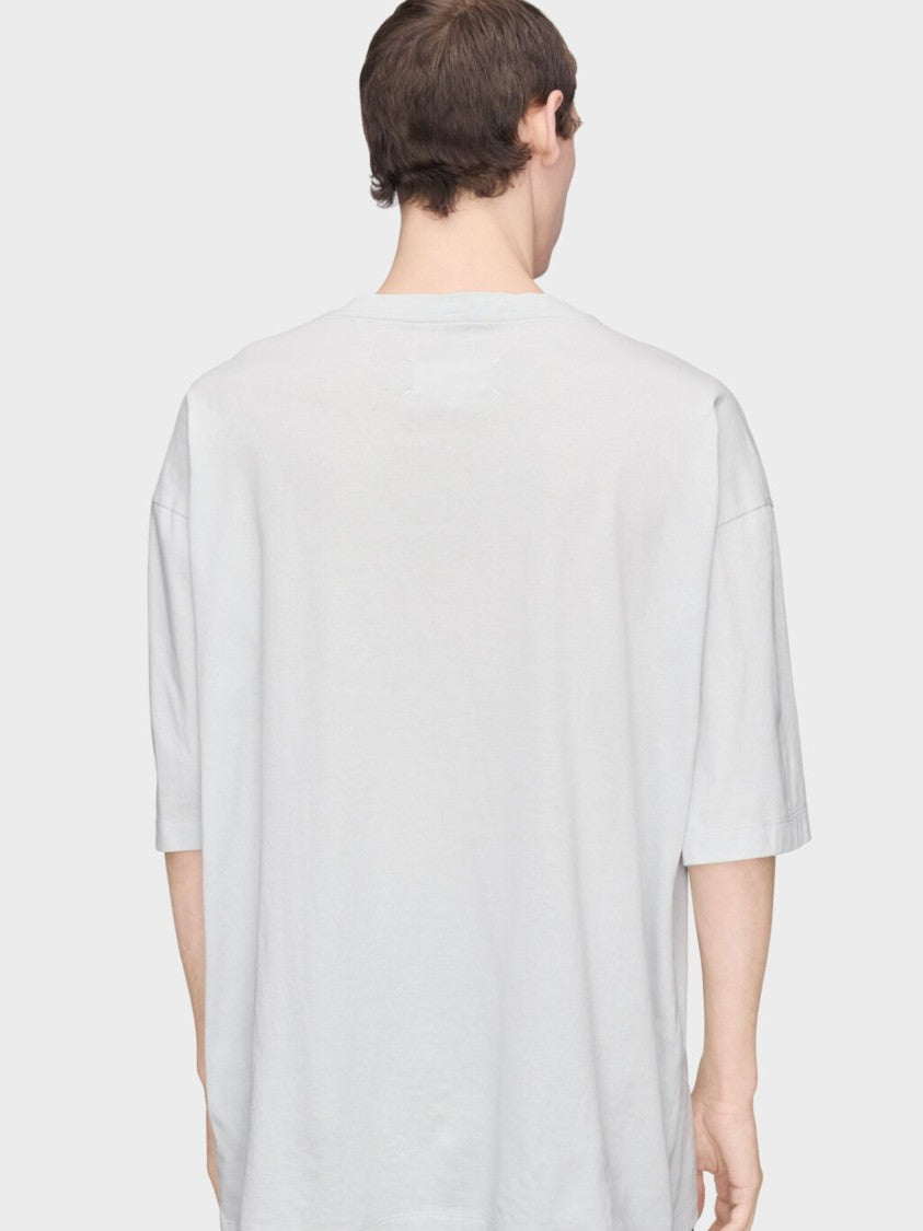 Maison Margiela White Distressed Print Vintage Cotton T-Shirt