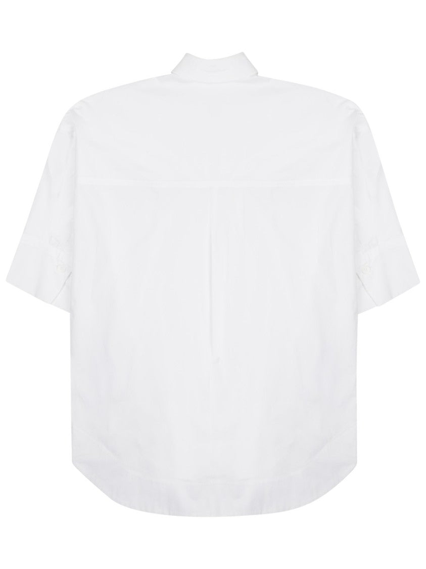 P.A.R.O.S.H. White Vertical Pleats Cotton Shirt