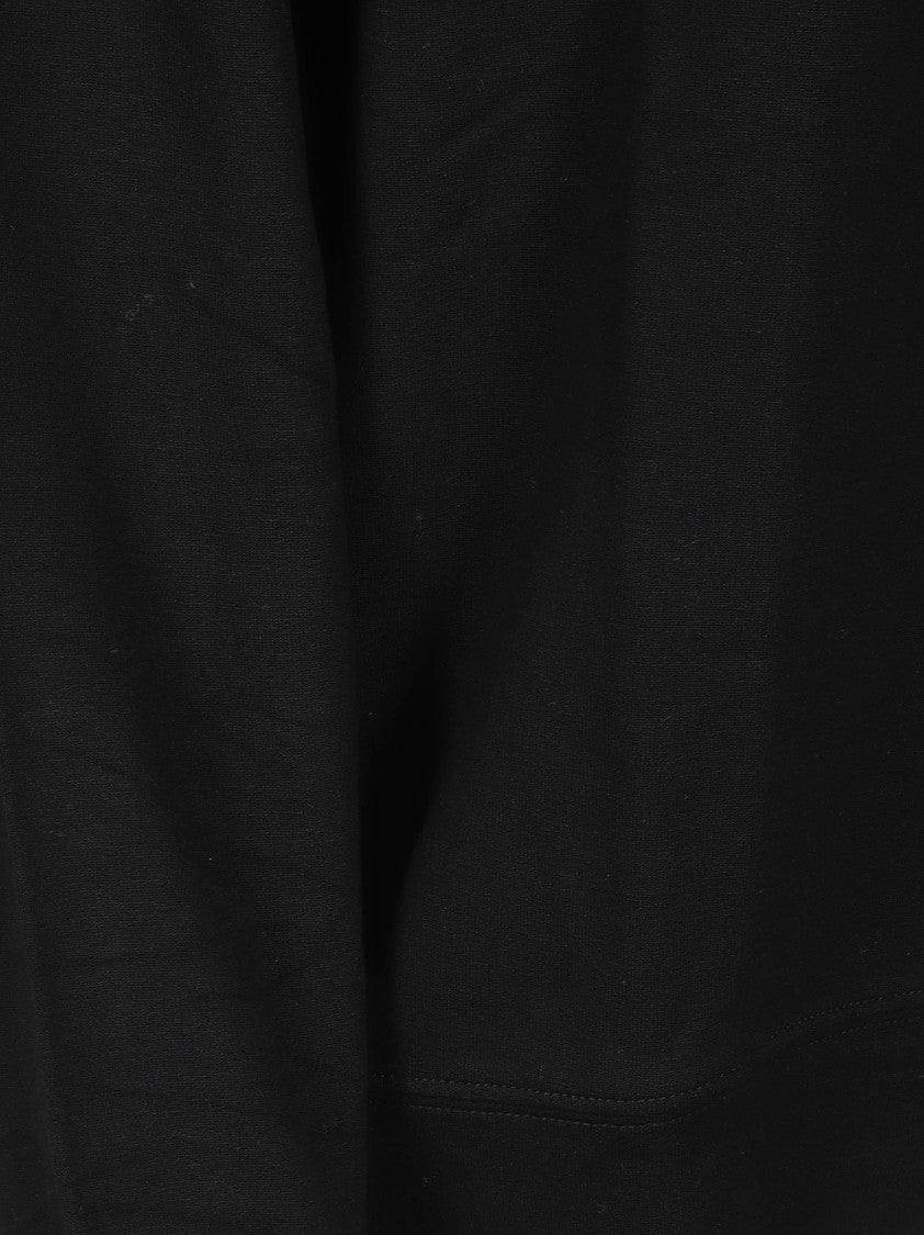 Majestic Filatures Cropped Black Sweatshirt With Round Neckline