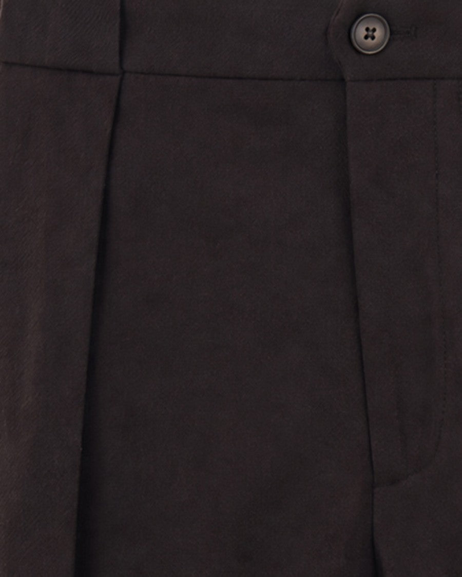 Briglia Brown Portobello Wool-Blend Straight-Leg Pants