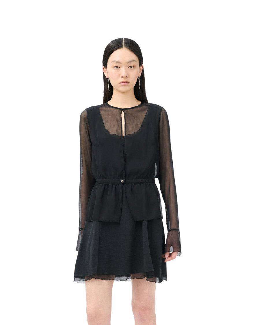 Our Legacy Sheer Lightweight Blouse With Cinched Waist
