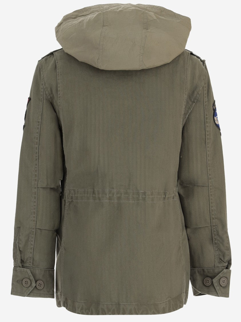 Polo Ralph Lauren Olive Green Cotton Parka With Multi-Pocket Design And Adjustable Features