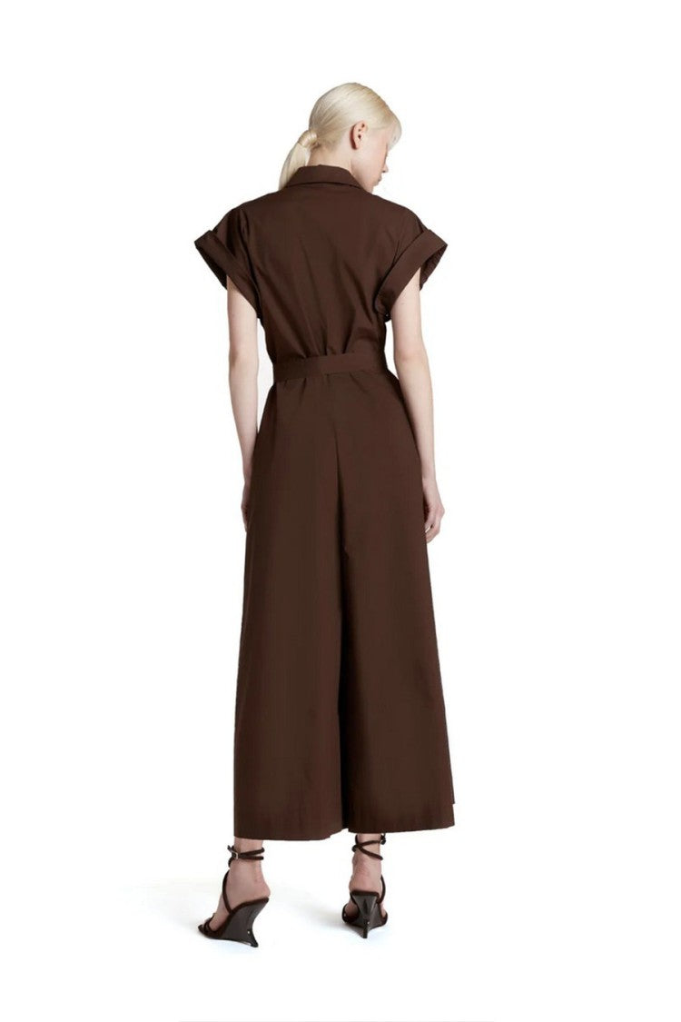 Simona Corsellini Brown Crepe Midi Dress