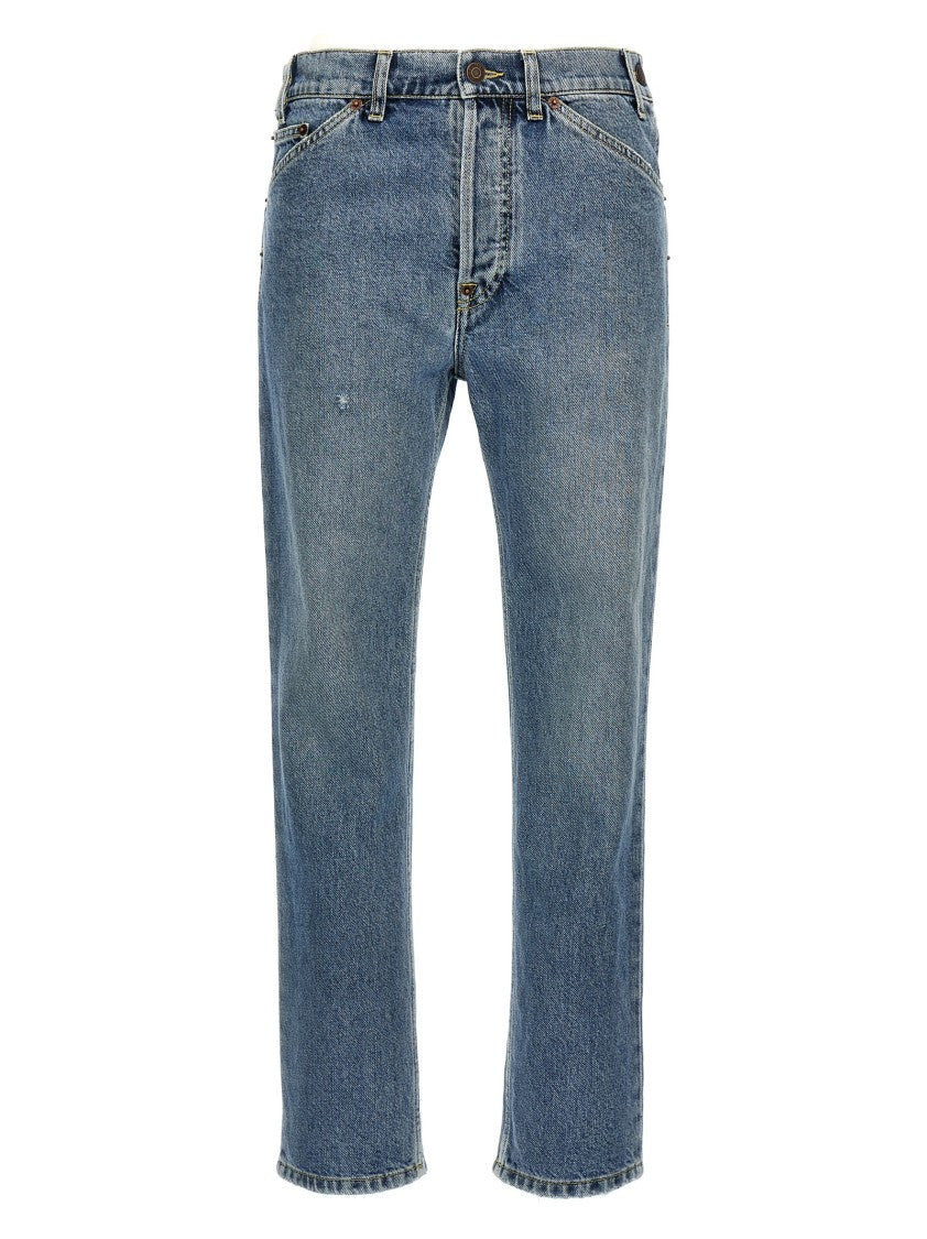 Moschino Mid-Rise Blue Denim Jeans With Five-Pocket Design