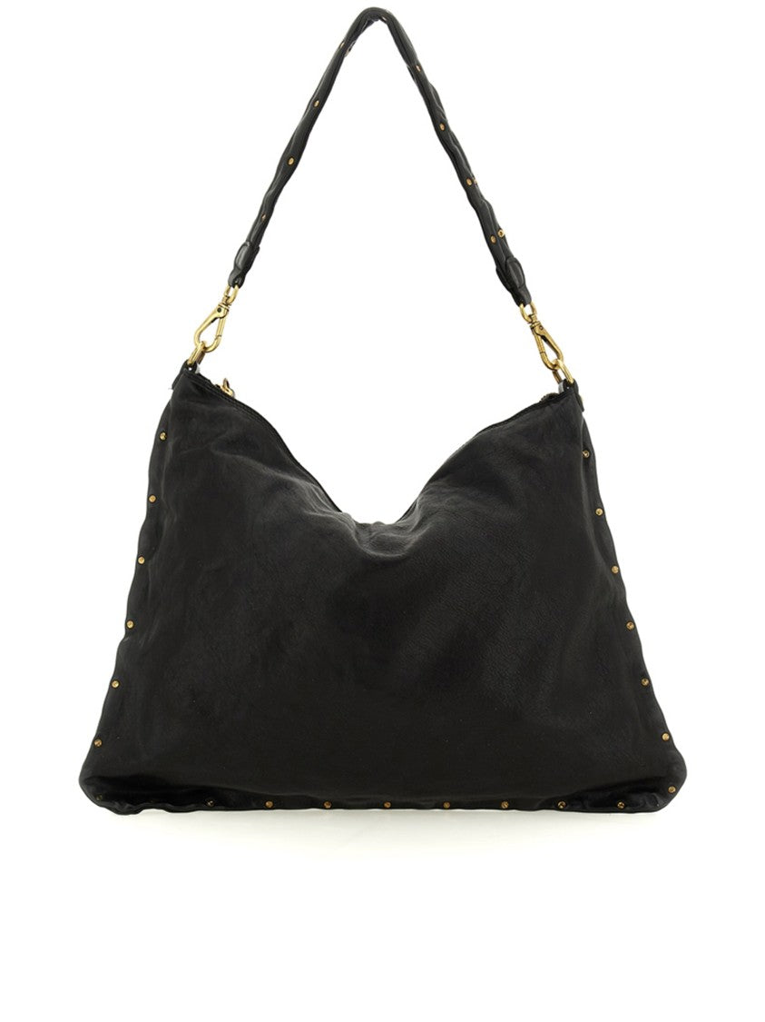 Campomaggi Wanda Slouchy Studded Black Handbag