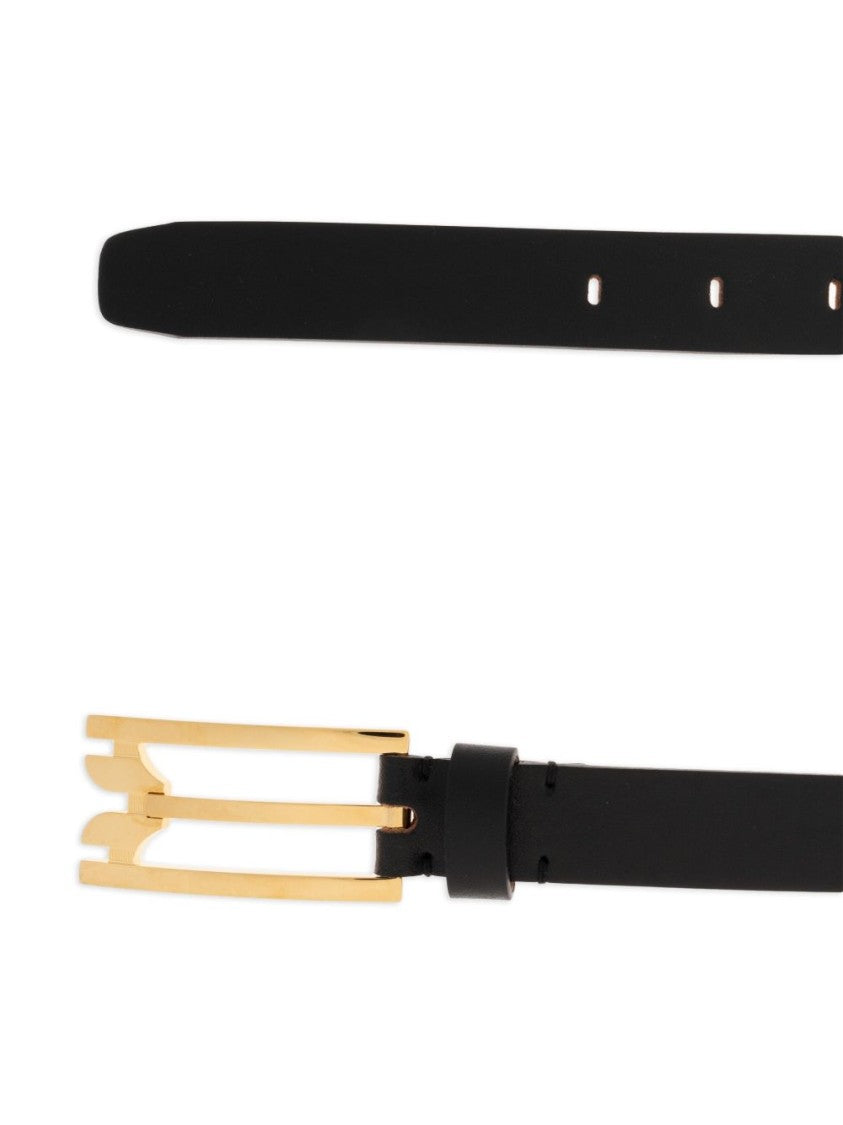 Victoria Beckham Black Vitello Leather Belt