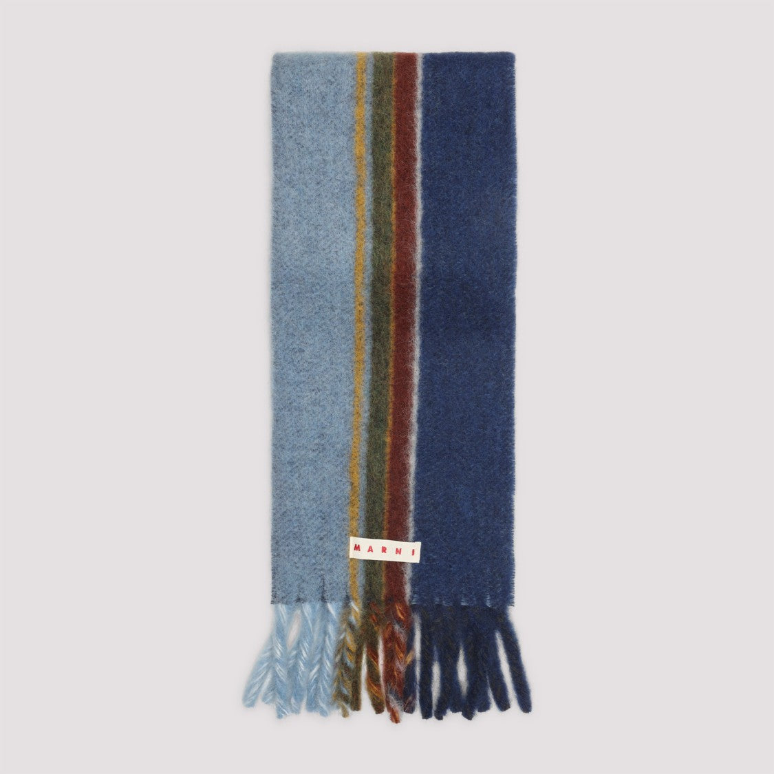 Marni Iris Blue Wool Scarf