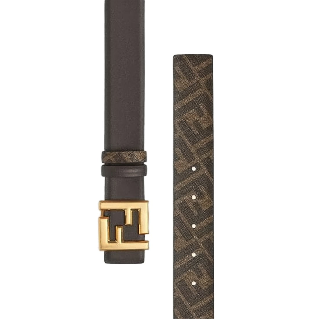 Fendi Reversible Calf Leather Belt With Signature Monogram