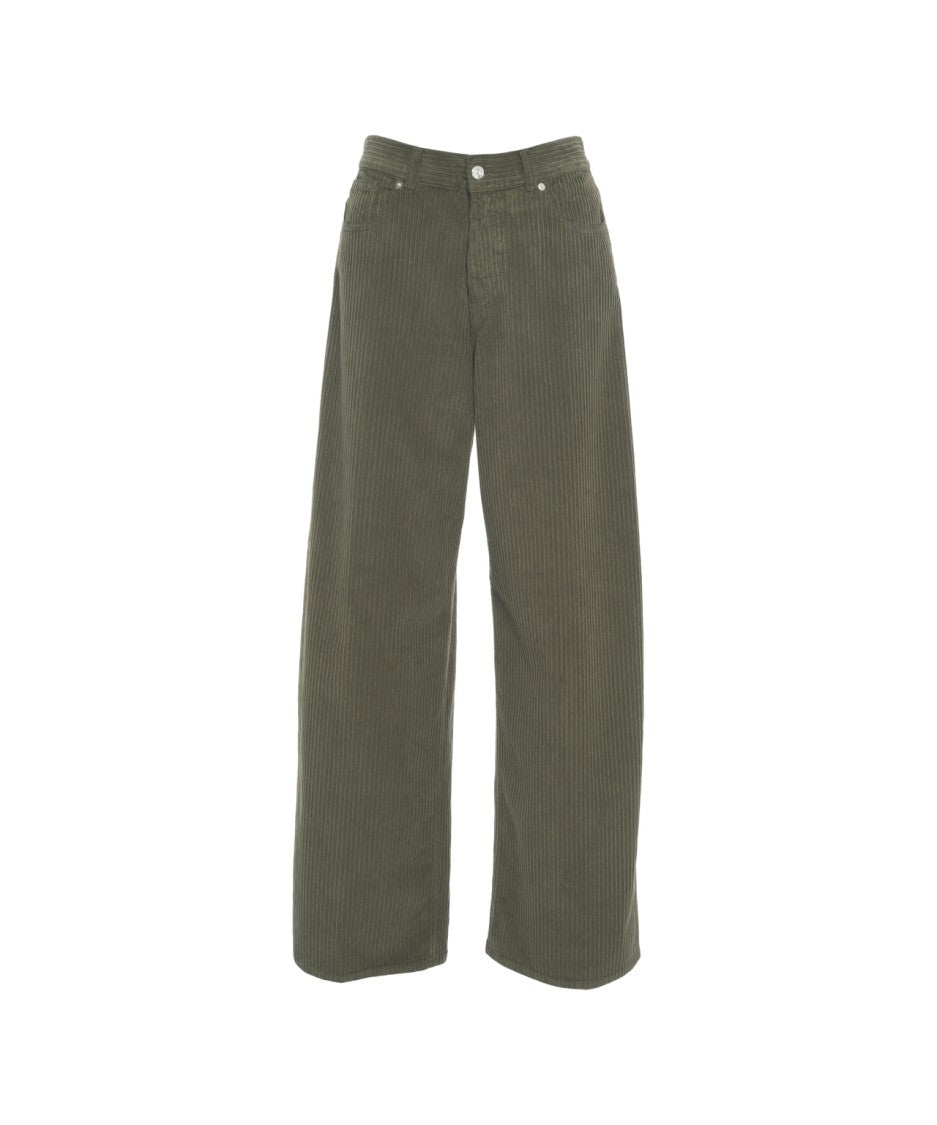 Nine In The Morning Wide Leg Trousers With Five-Pocket Design In Durable Cord Fabric