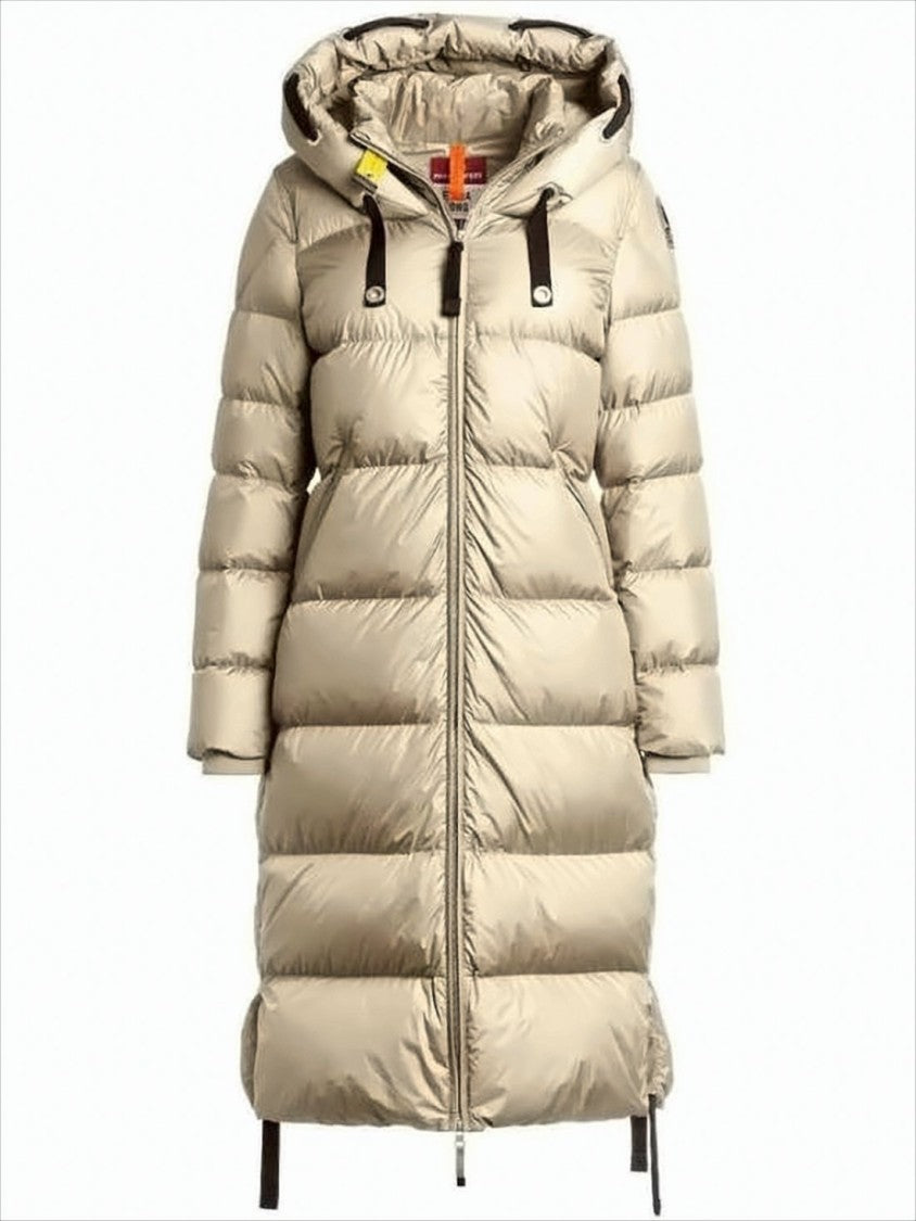 Parajumpers Quilted Long Padded Coat With Hood And Adjustable Drawstrings