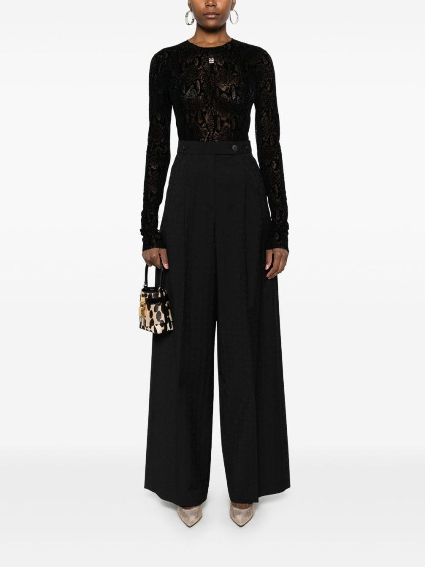 Givenchy Black Pleat Detail Tailored Jetted Trousers