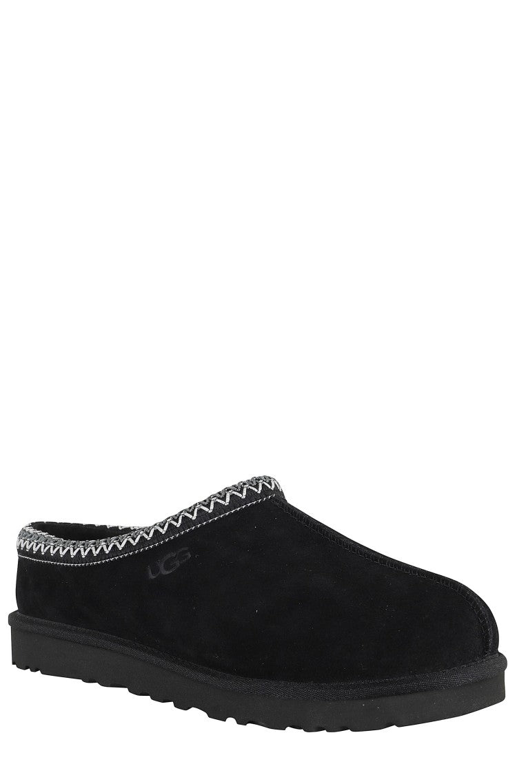 Ugg Black M Tasman Ii Collar-Uggbraid Suede Slippers