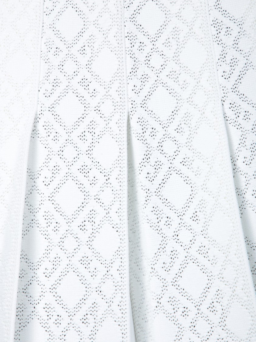 Givenchy Pleated White Skirt With Textured Design