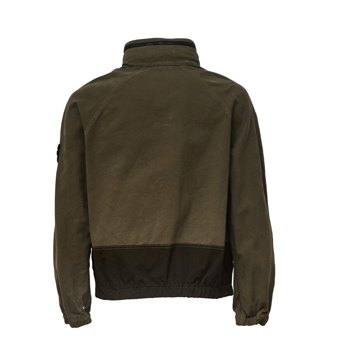 Stone Island Dual-Tone Overshirt With Zip Closure And Removable Logo Patch