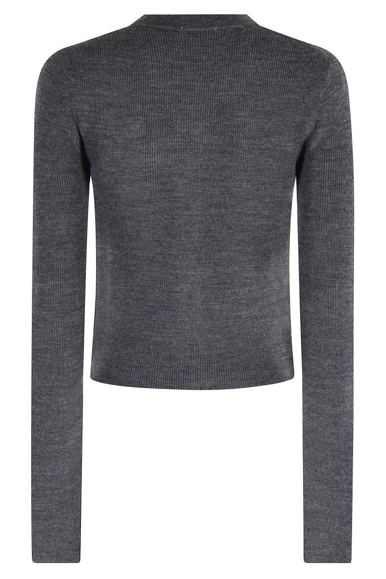Ganni Gray Merino Cardigan