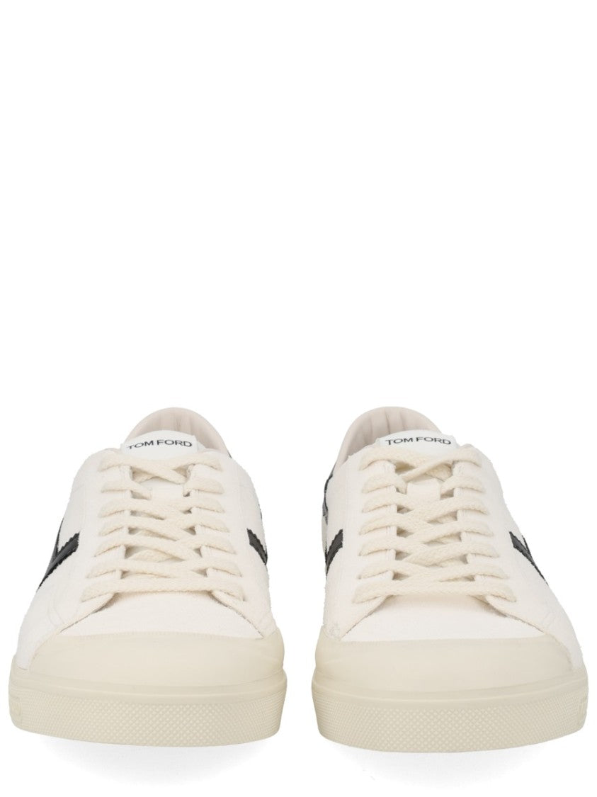 Tom Ford Off-White Jarvis Zigzag Stripe Leather Sneakers