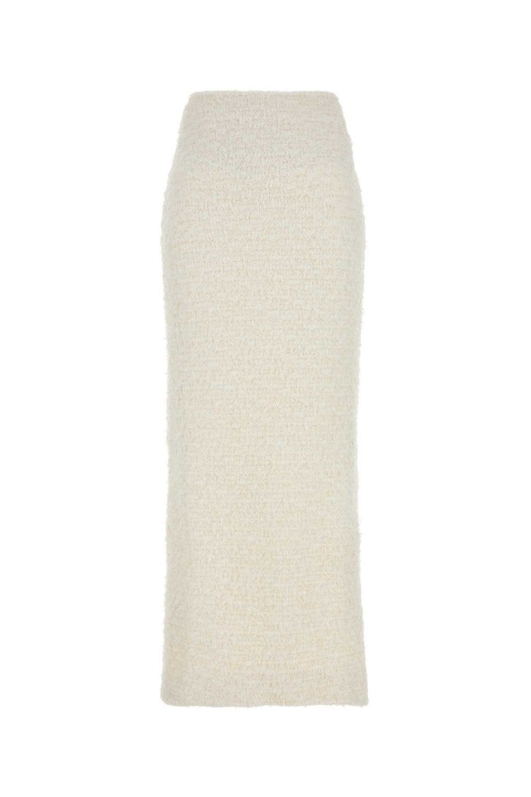 Balenciaga White Stretch Bouclé Skirt