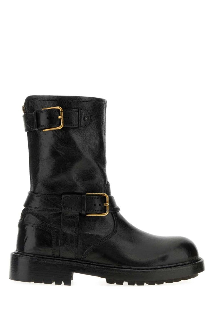 Dolce & Gabbana Black Leather Bernini Boots