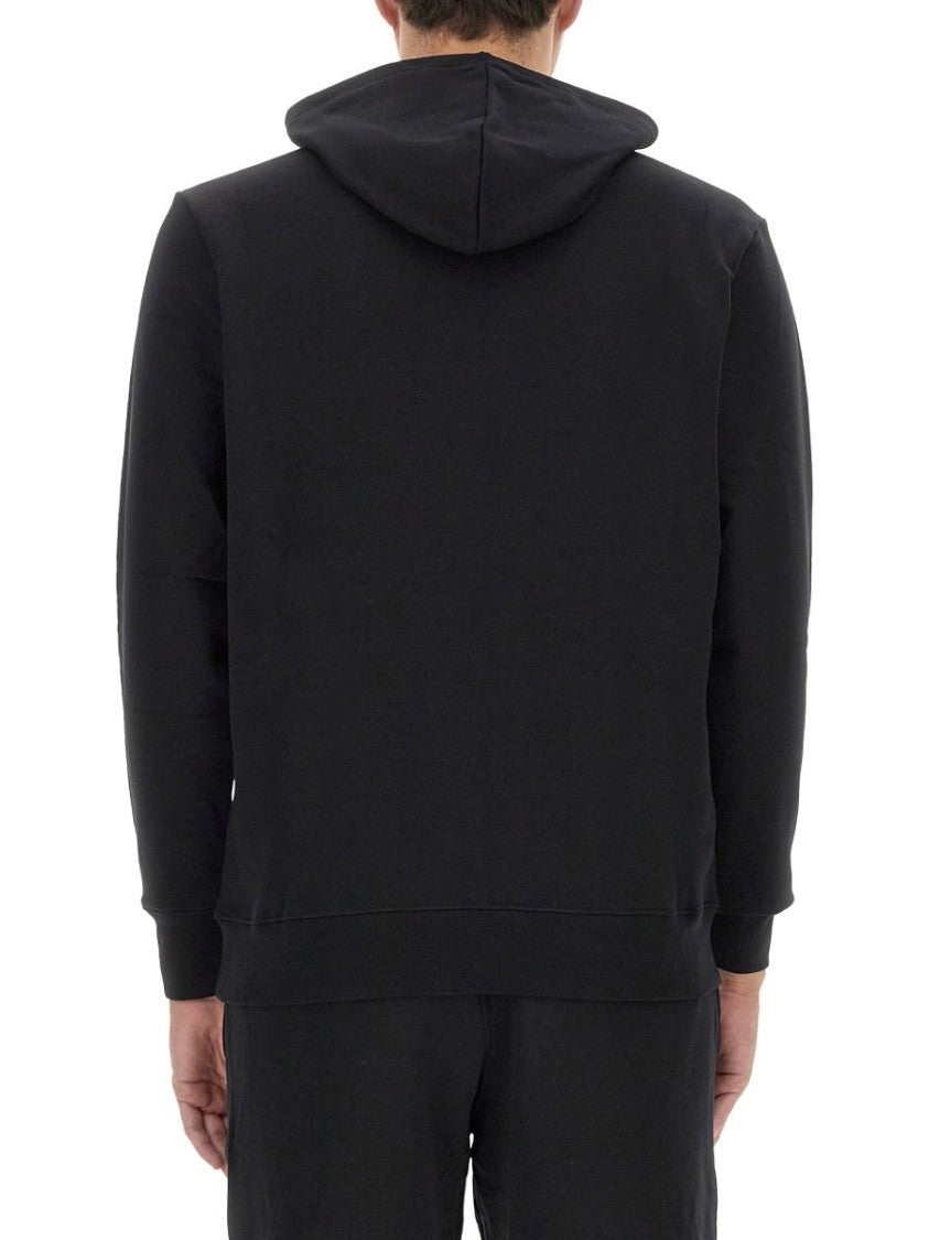 Paul Smith Classic Black Pullover Hoodie With Embroidered Logo