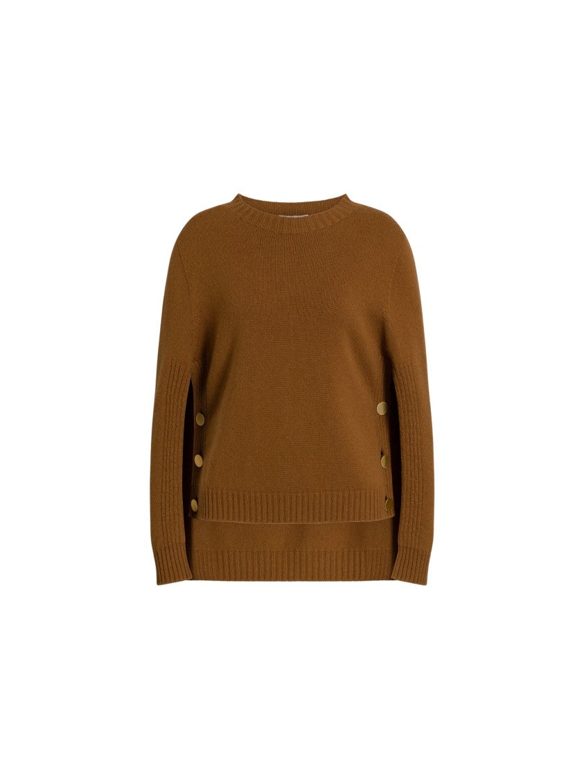 Alberta Ferretti Maglia Buttoned Wool-Blend Knit Sweater