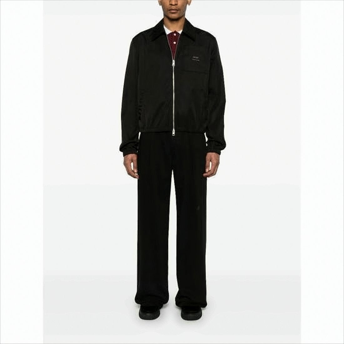 Ami Paris Minimalist Black Bomber Jacket With Modern Fit