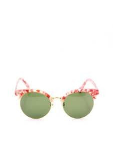 Moli@Limo Multicolor Accented Round Sunglasses With Green Lenses