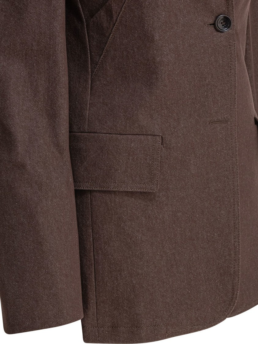 Max Mara Denim-Effect Cotton Blazer