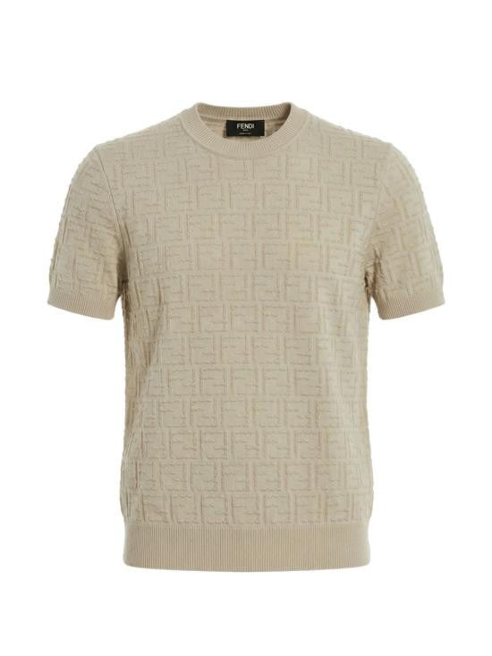 Fendi Textured Short-Sleeve Ff Selleria Sweater