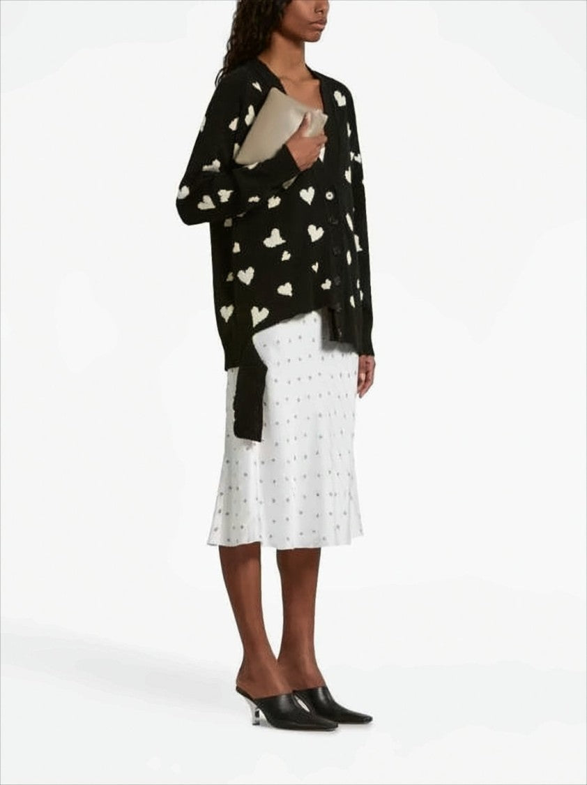 Marni Heart-Patterned Alpaca-Wool Cardigan