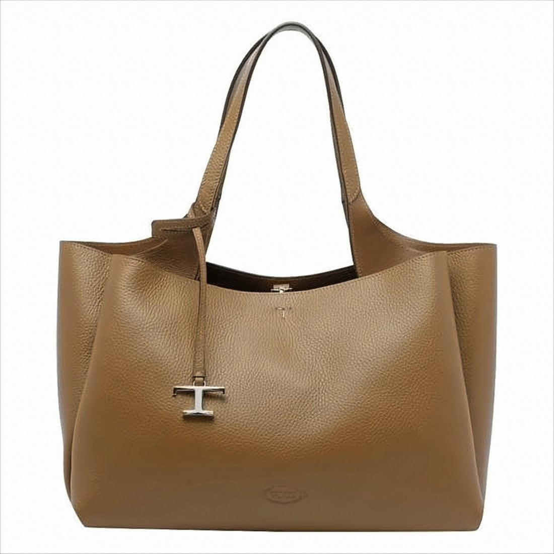 Tod's Textured Leather Structured Shoulder Bag With Smooth Finish