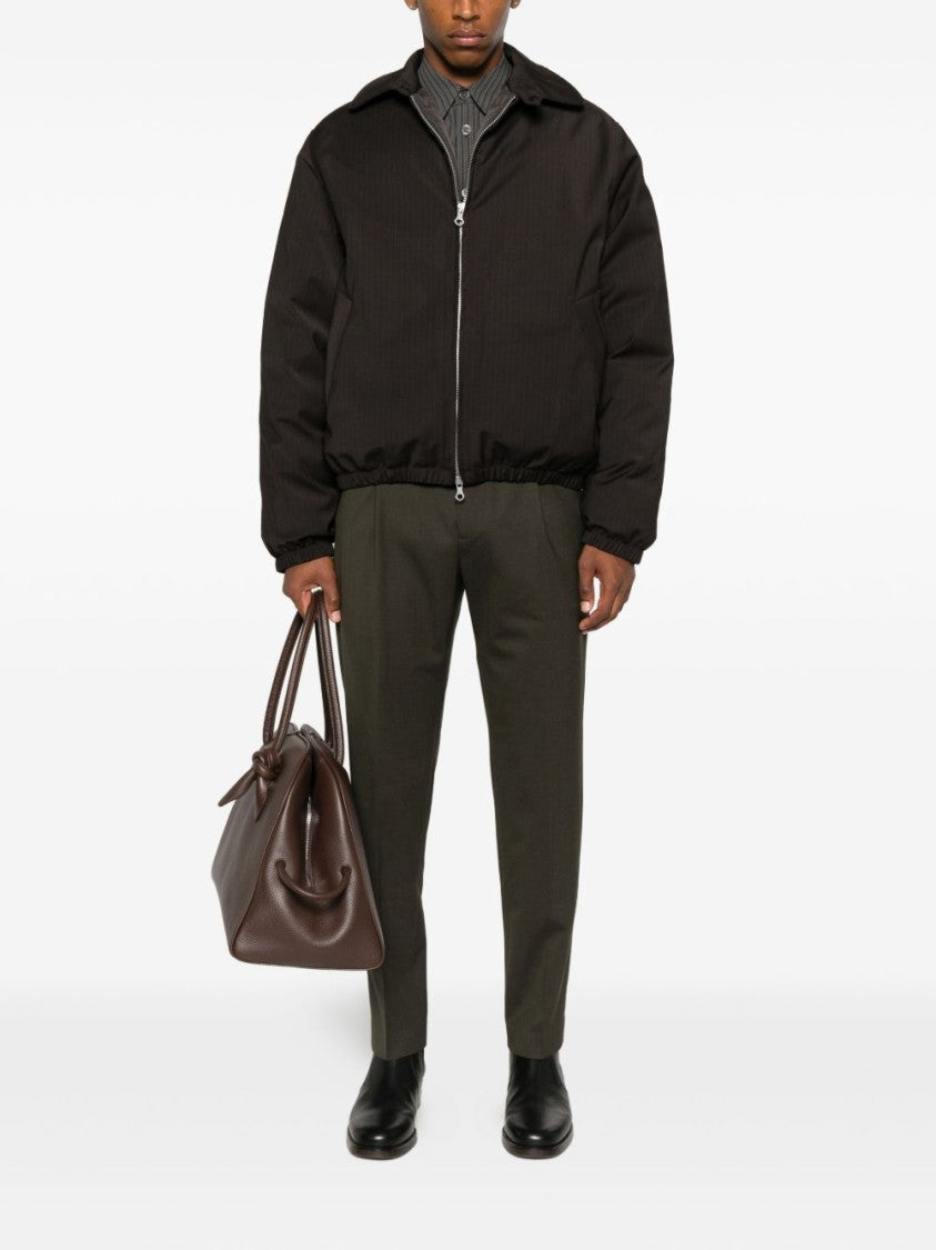 Jacquemus Deep Muted Green Trousers With Tailored Fit