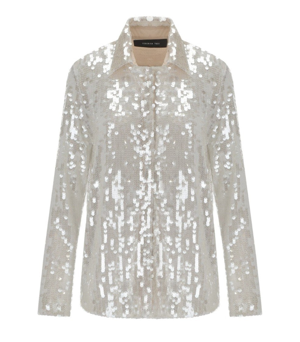 Federica Tosi Champagne Sequins Shirt
