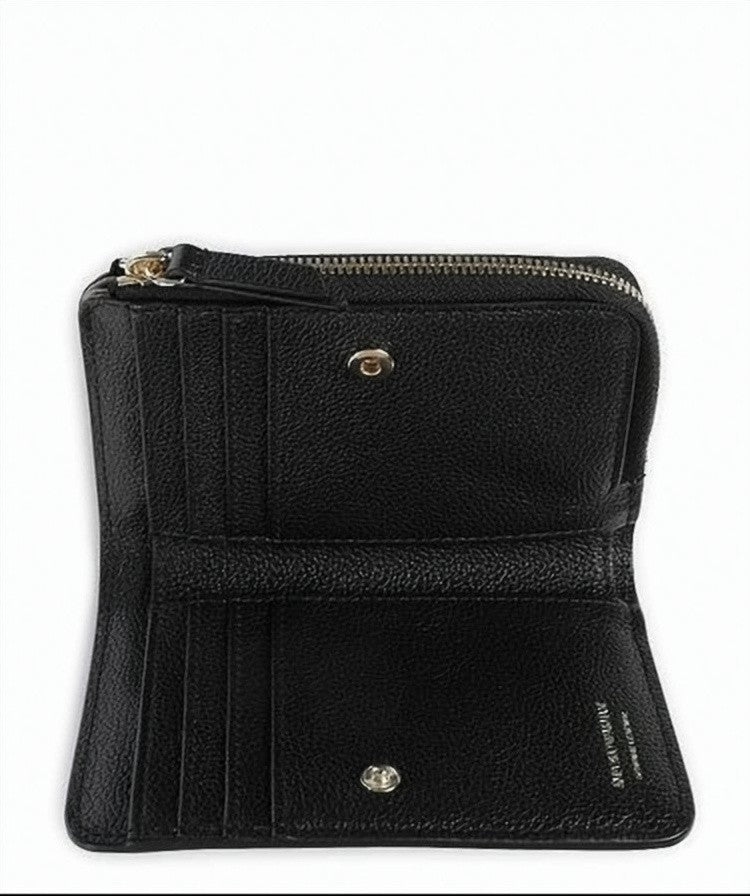 Emporio Armani Grained Leather Bill Compartment Zippered Wallet