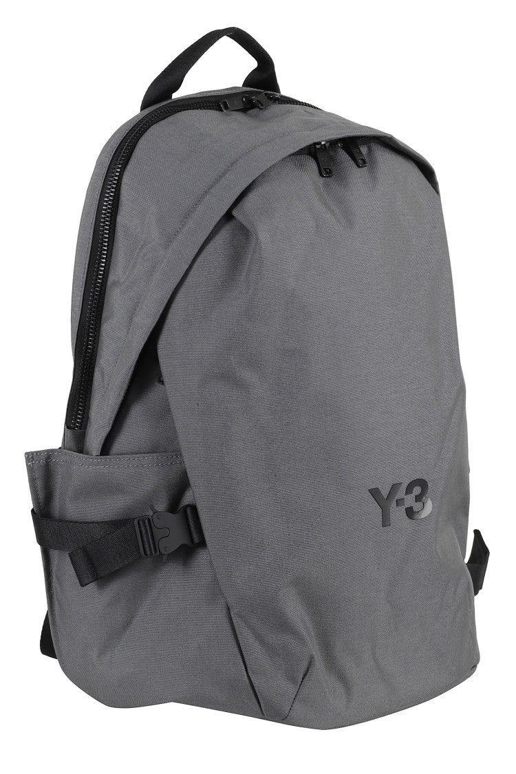 Y-3 Spacious Gray Backpack With Dual Compartments