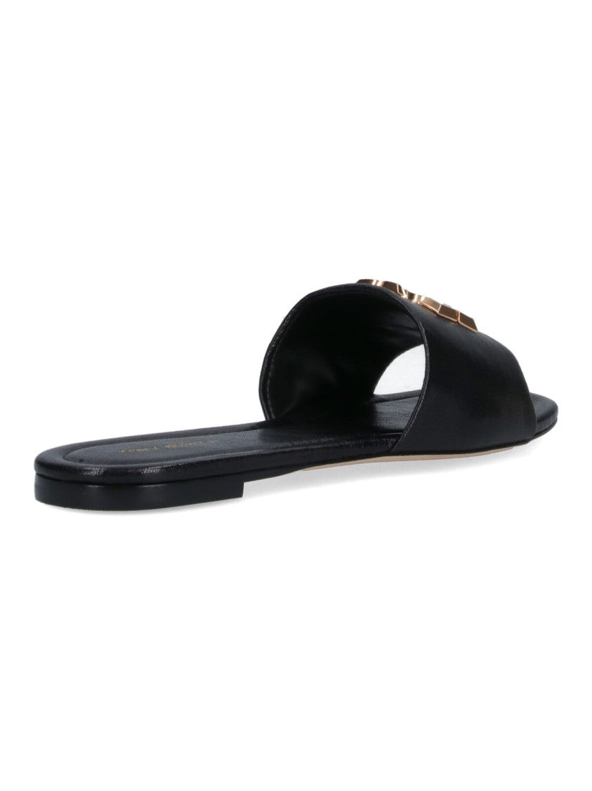 Tory Burch Black Eleanor Slip-On Slide Sandals