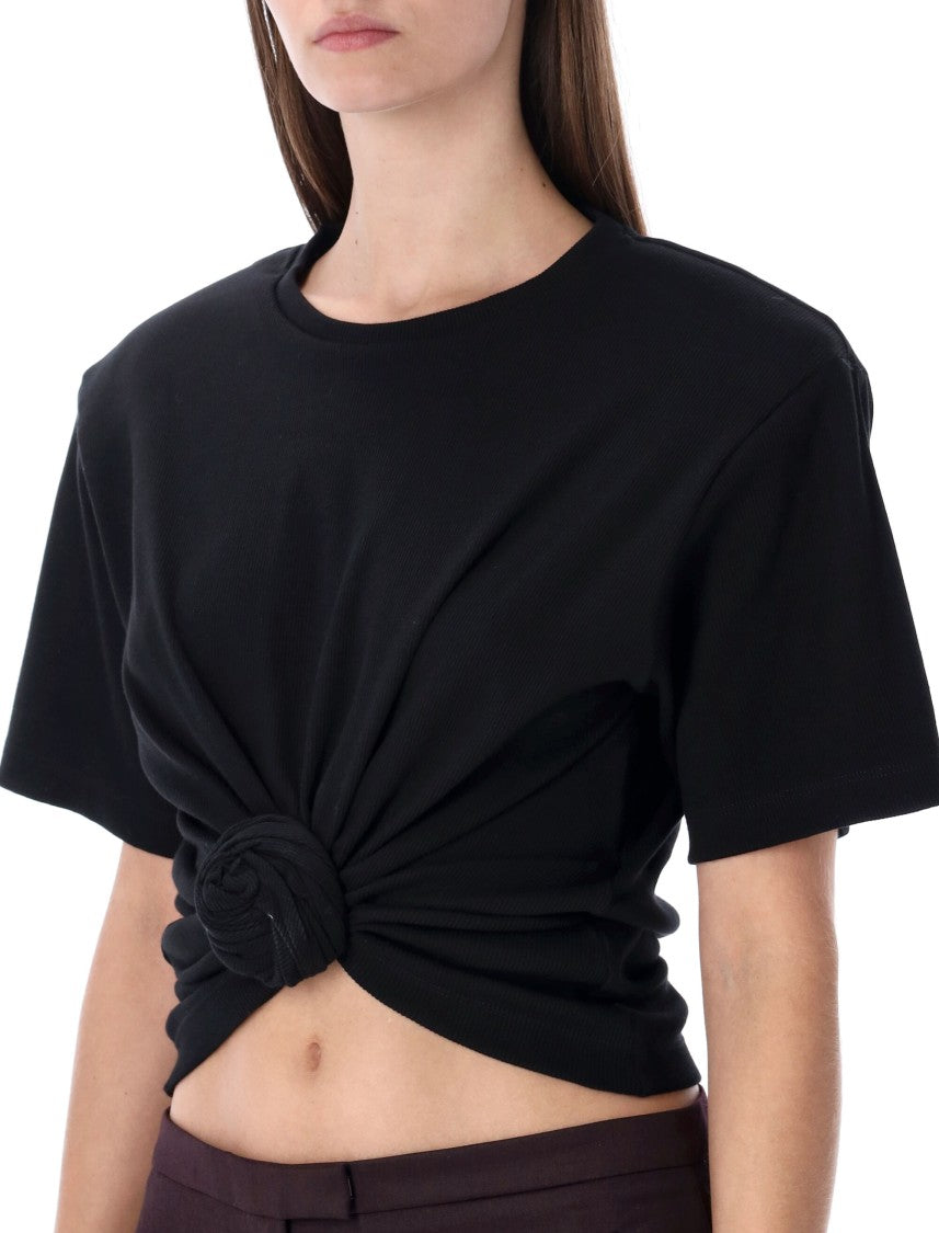 Magda Butrym Draped Short-Sleeve T-Shirt With Central Knot