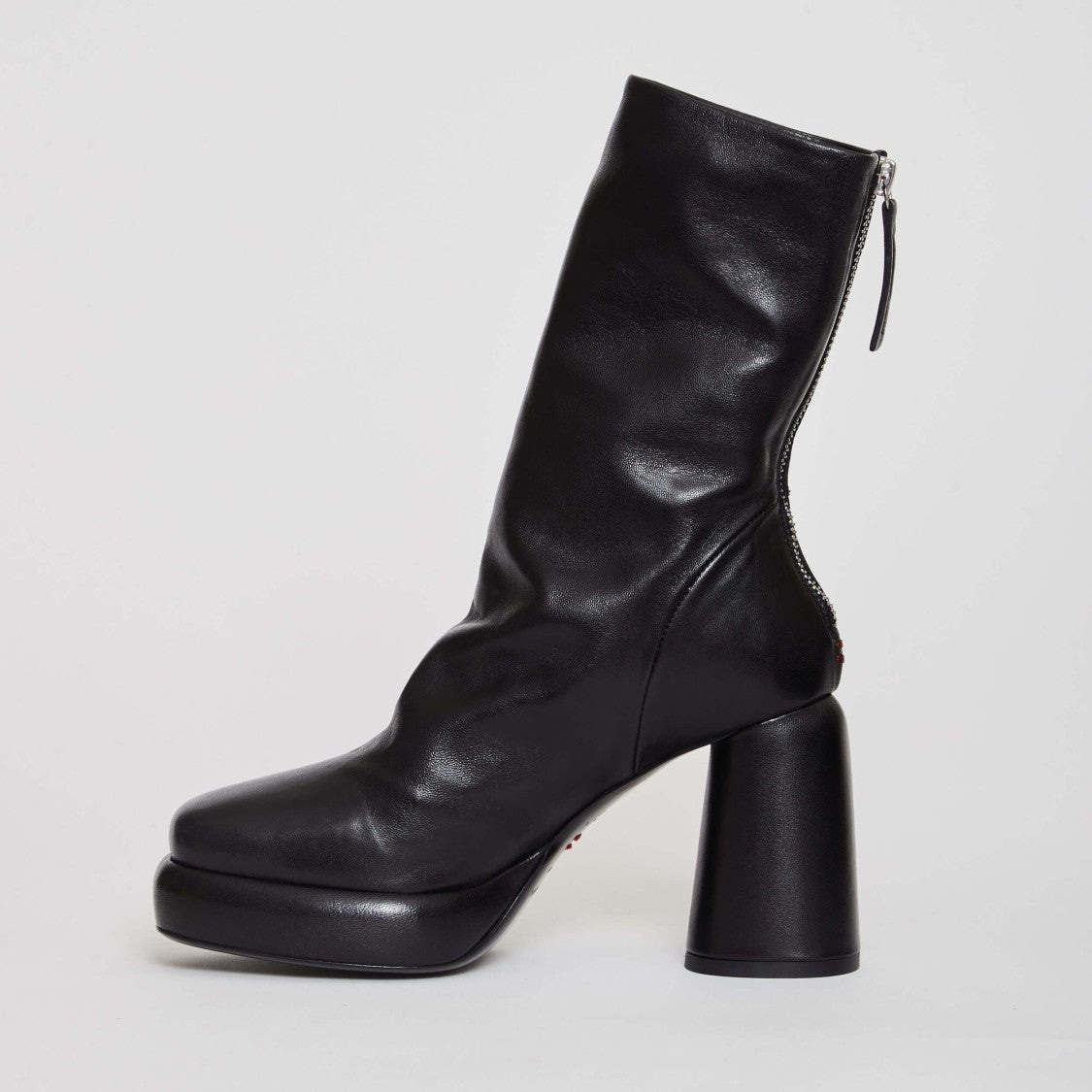 Halmanera Black Leather Ankle Boots