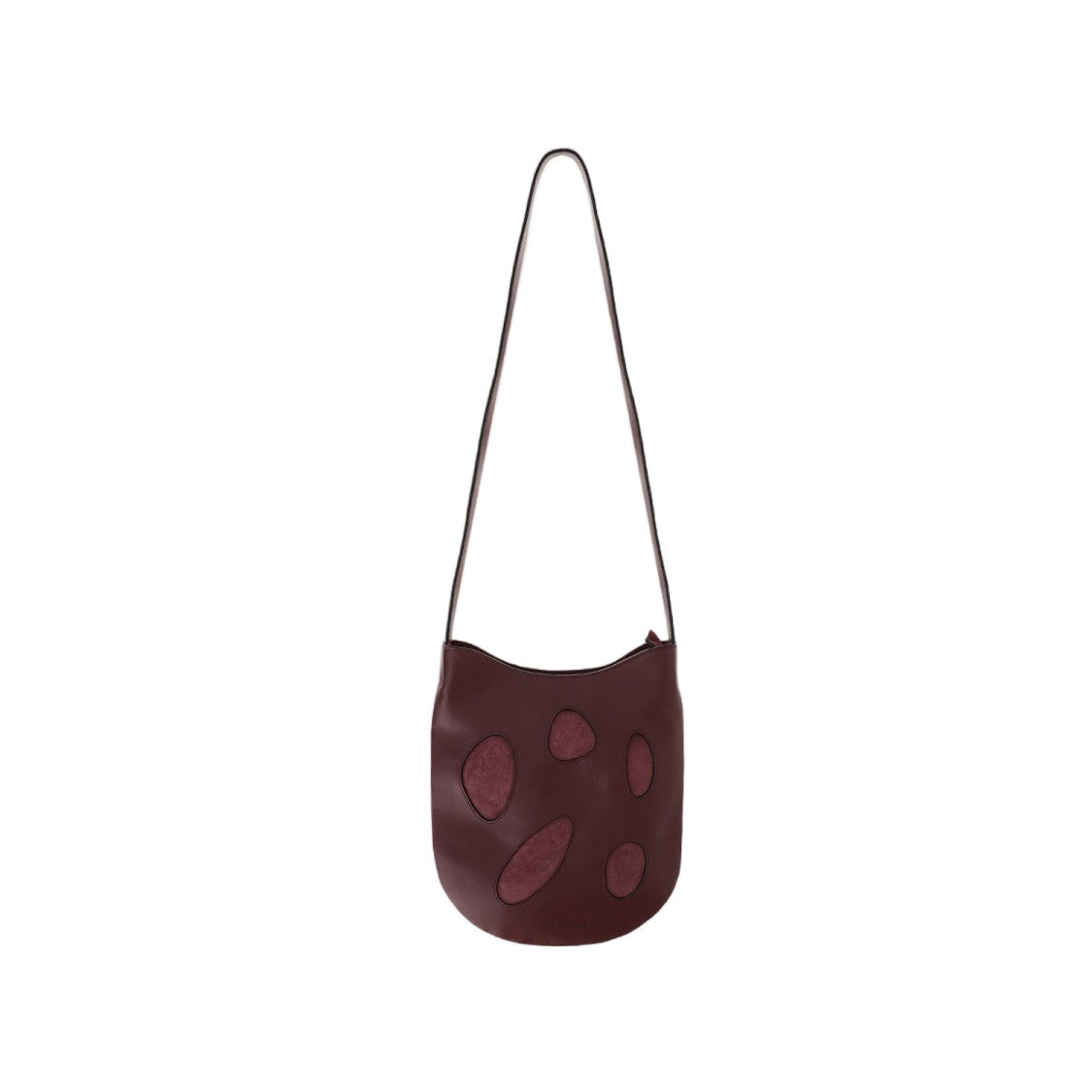 Niccolò Pasqualetti Burgundy Leather Shoulder Bag With Suede Accents