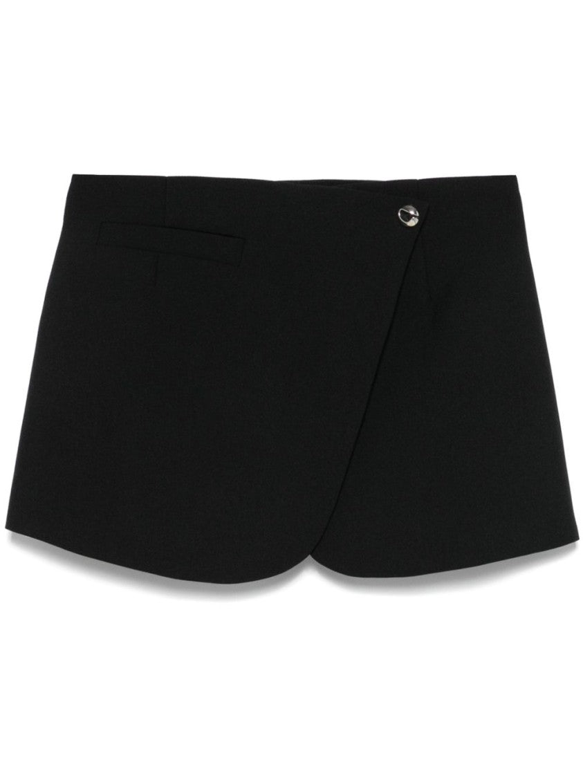 Coperni Black Off-Centre Fastening Curved Skirt