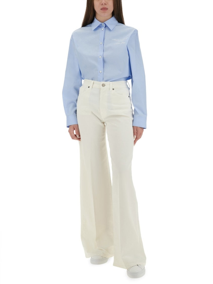 Moschino Regular Fit Tailored Shirt With Embroidered Logo