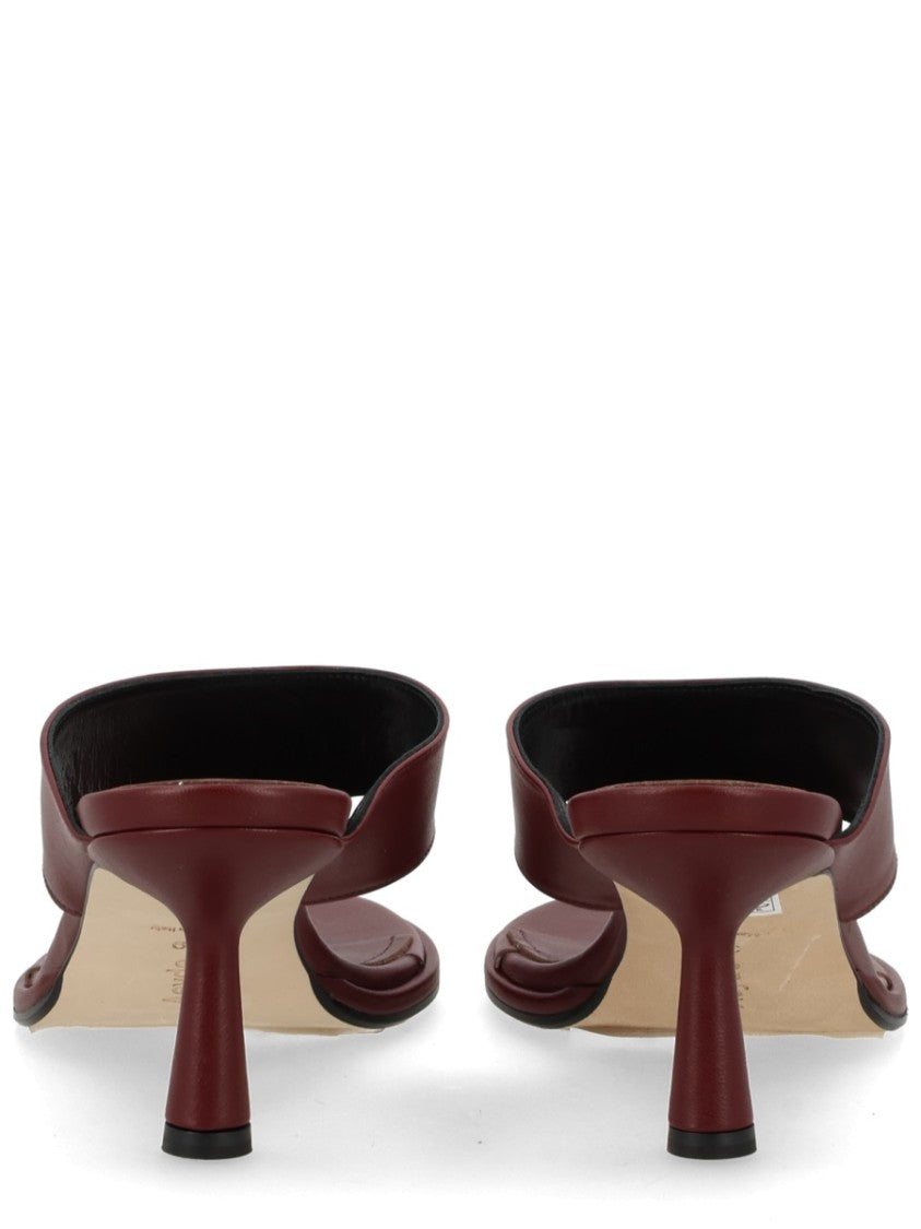 Aeydē Neutrals Refined Flared Heel Thong Sandals