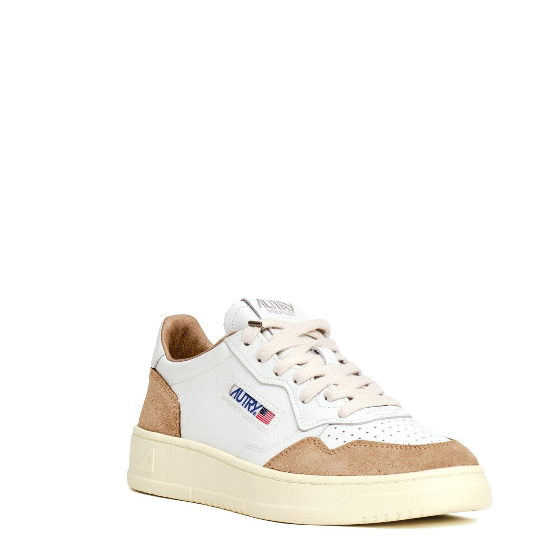 Autry White Beige Soft Leather Medalist Low Sneakers