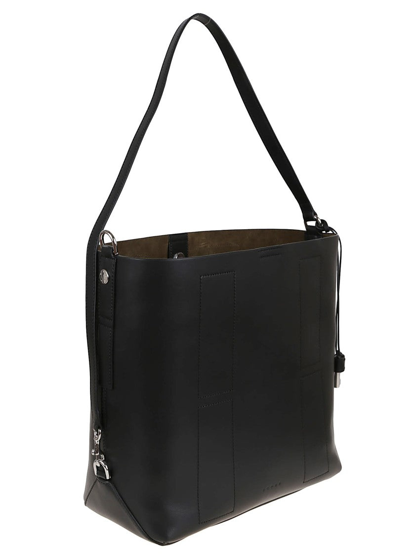 Hogan Minimalist Black Leather Shoulder Bag