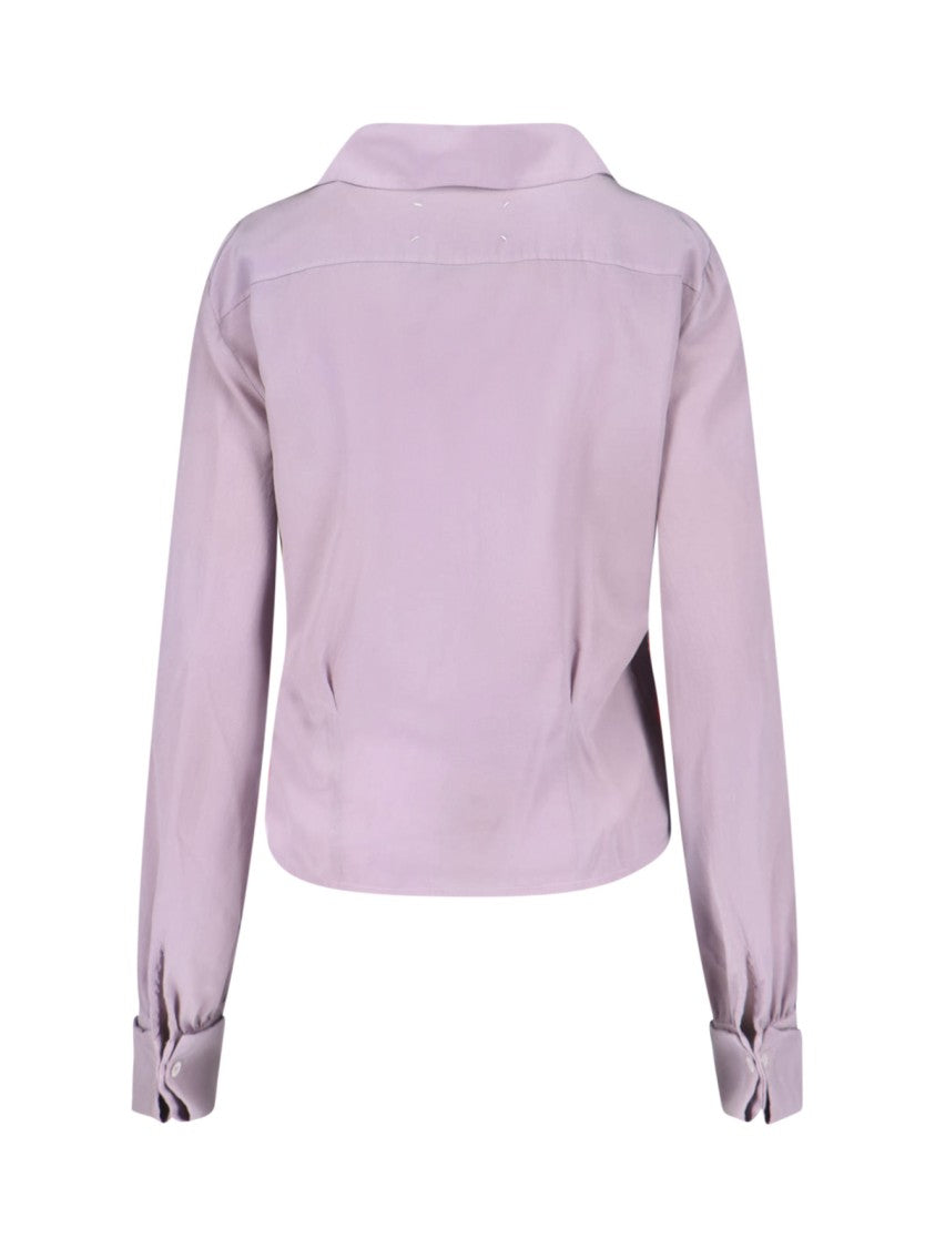 Maison Margiela Tailored Pink Shirt With Classic Collar And Button-Down Front