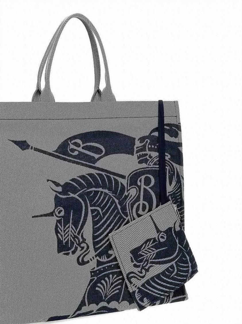 Burberry Structured Tote Bag With Graphic Knight Detail